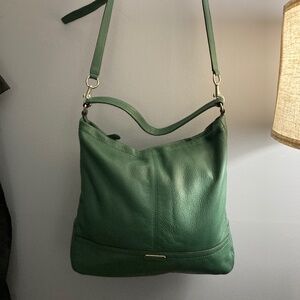 Coach Emerald Green Leather Bag — Spacious, Edgy & Pristine 💚